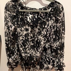 INC Black & White Floral Women's Top